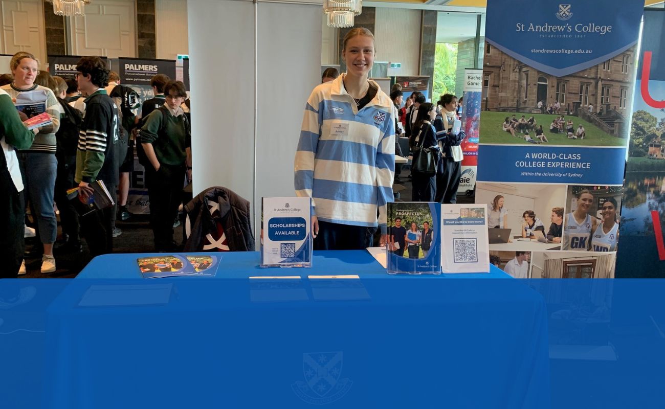 Ashley Hanna (Fr 2022) representing St Andrew's at a careers expo